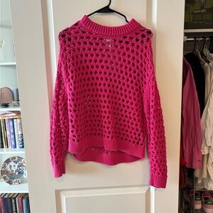 H&M Fuchsia Open-Knit Women's Sweater